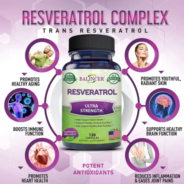 Balincer Resveratrol Complex - Helps support cardiovascular health, promotes skin radiance, and antioxidants - Image 3
