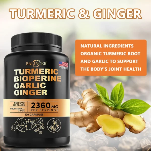 4-in-1 Turmeric Ginger Supplement with Pepperine 2360mg - Image 5