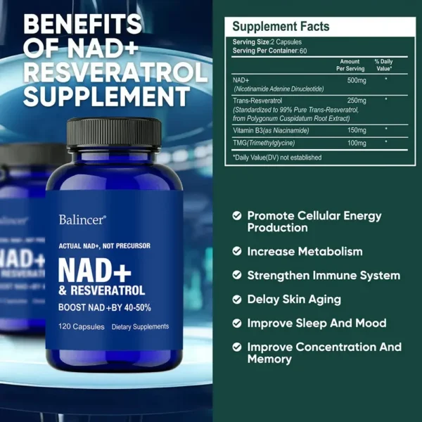 NAD Supplements, Supplements with Resveratrol - Image 2