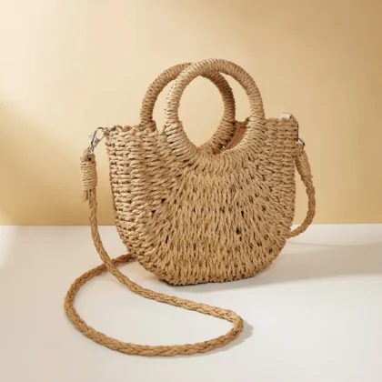 Handwoven Straw Rattan Half-Moon Beach Handbag Large Capacity Women Summer Hollow Out Crossbody Shoulder Bag – AliExpress 1524