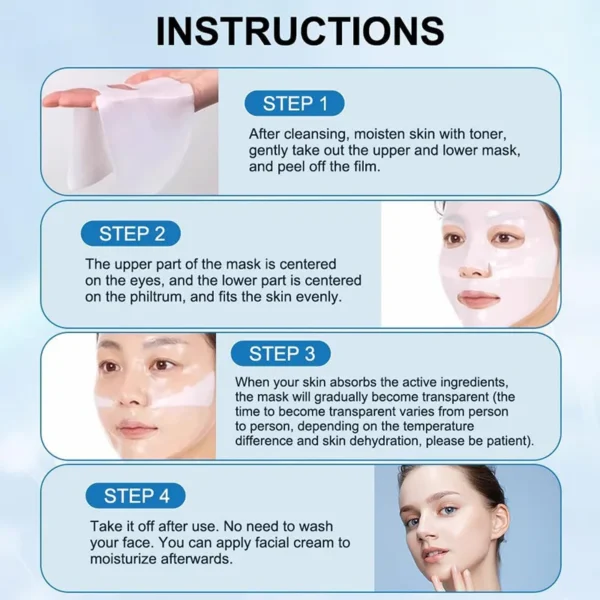 4Pcs/Box Absorbable Bio-Collagen Real Deep Mask Night Moisturizing Mask Firming Nourish Brightening Moisturizing Skin Care - AliExpress 66 - Image 5